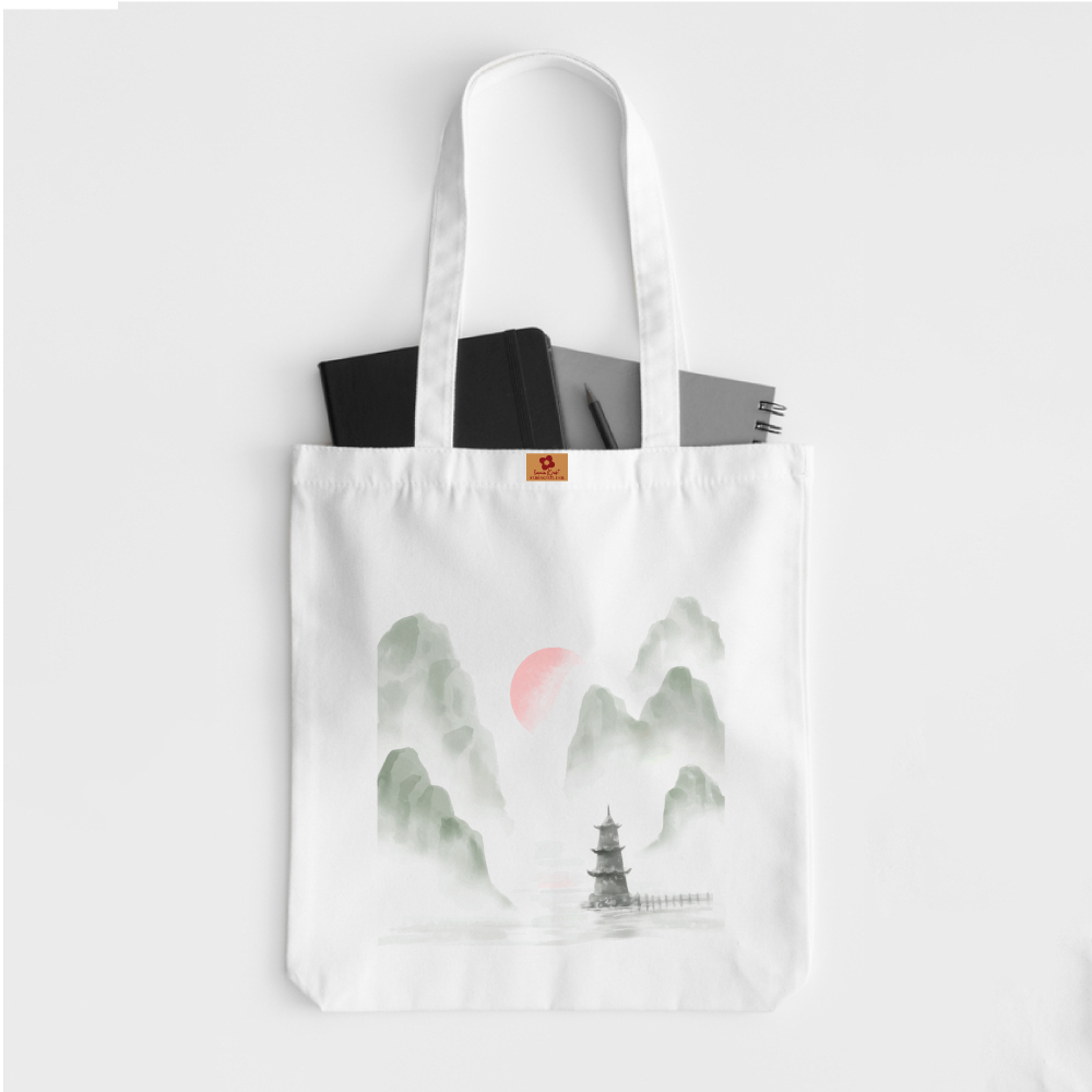 Picture of Samia Craft Special Korean & Chinese Mountain Artwork Printed Canvas Tote Bag - Fashionable, Stylish and trendy