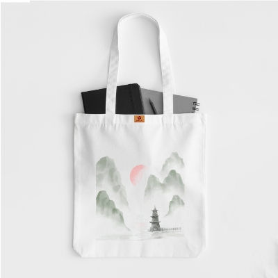 Picture of Samia Craft Special Korean & Chinese Mountain Artwork Printed Canvas Tote Bag - Fashionable, Stylish and trendy