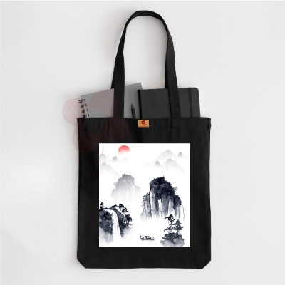 Picture of Samia Craft Special Korean & Chinese Mountain Artwork Printed Canvas Tote Bag - Fashionable, Stylish and trendy