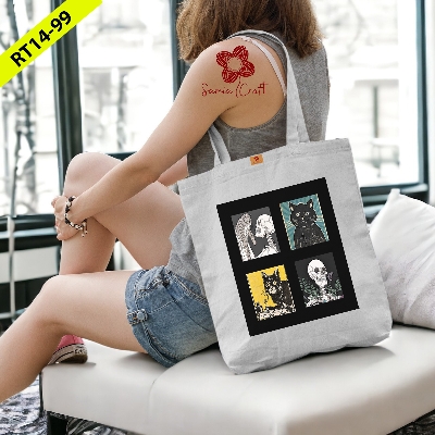 Picture of Samia Craft University Vogue Collage Trendy, Stylish Canvas Tote Bag with Zipper for Students