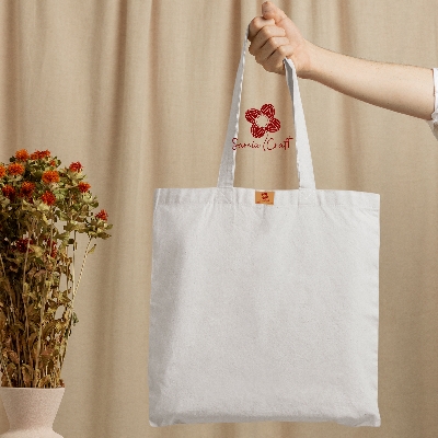 Picture of SamiaCrafts 13/14 Fashionable Simple Plain Solid Off White Color Top Handle Canvas Tote Bag With Zipper - Hand and Shoulder Bag For Everyday Daily Use Picture of SamiaCrafts 13/14 Fashionable Simple Plain Solid Off White Color Top Handle Canvas Tote Bag With Zipper - Hand and Shoulder Bag For Everyday Daily Use