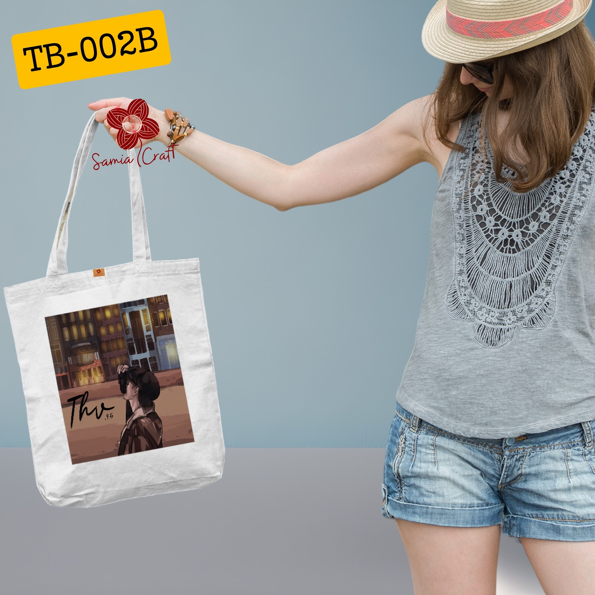 Picture of Samia Craft Anime Design Friendly Elegance Cotton Canvas Tote Bag with Zipper in Vivid Hues - for Young Anime Lover trendy  Designe For School Picture of Samia Craft Anime Design Friendly Elegance Cotton Canvas Tote Bag with Zipper in Vivid Hues - for Young Anime Lover trendy  Designe For School