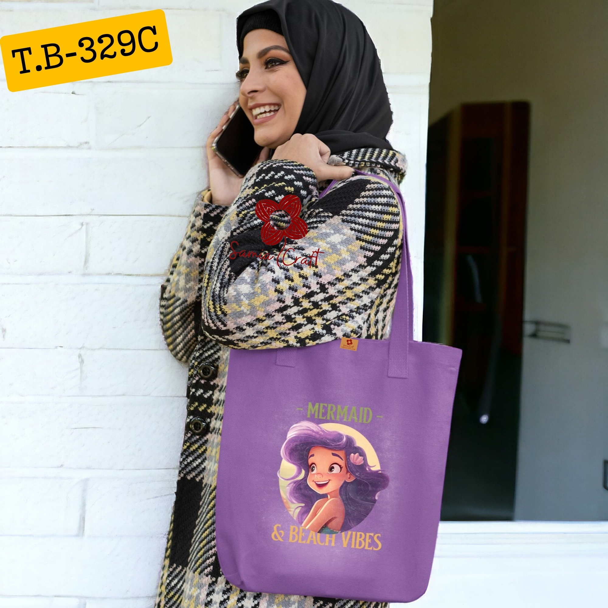 Picture of Samia Craft Chic and Green: Digital Print on Eco-Friendly Canvas Tote bag