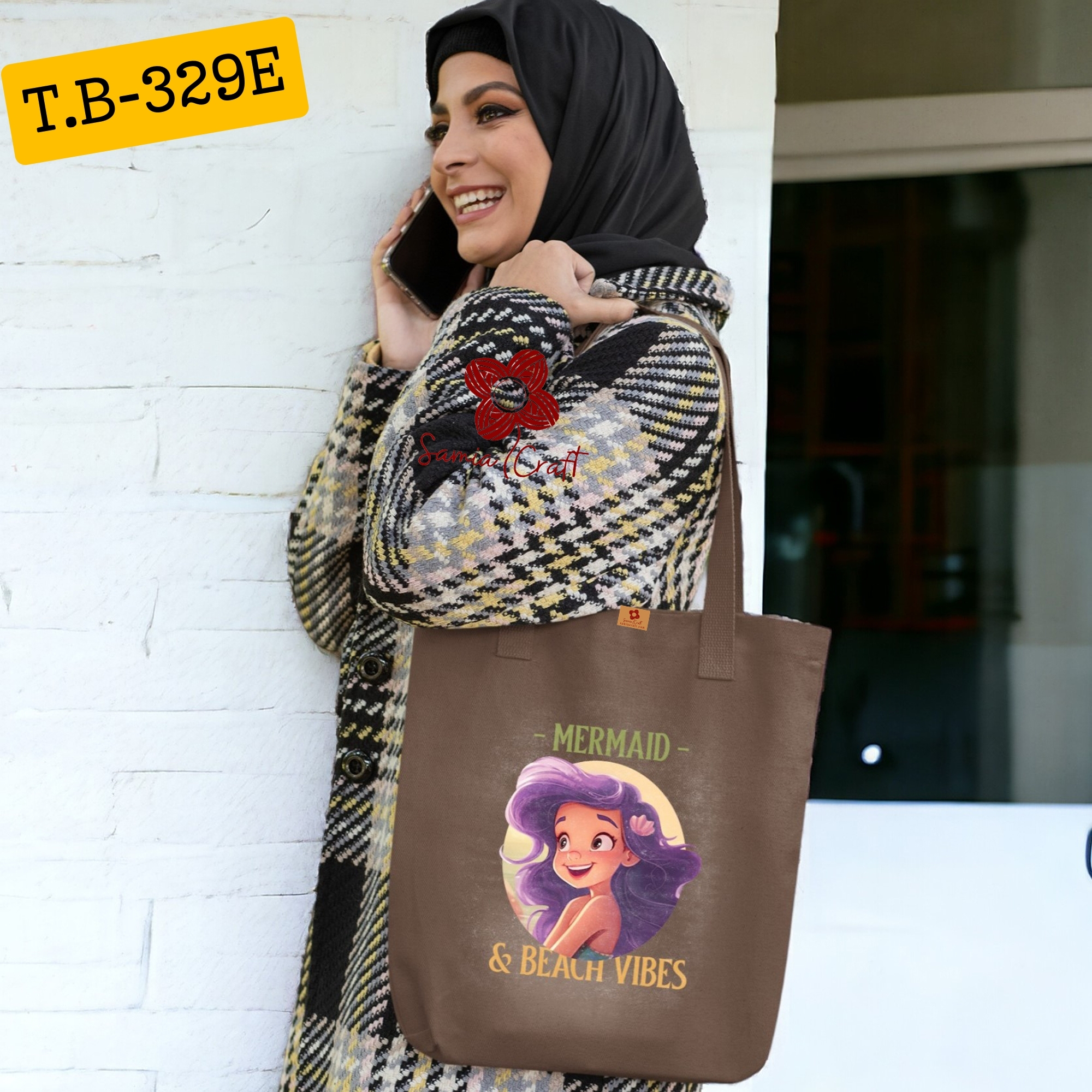 Picture of Samia Craft Chic and Green: Digital Print on Eco-Friendly Canvas Tote bag