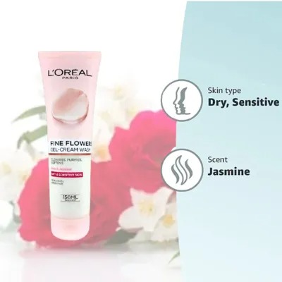 Picture of International European product skin care Loreal Paris Fine Flower Gel face wash used for male/female - 150 ml