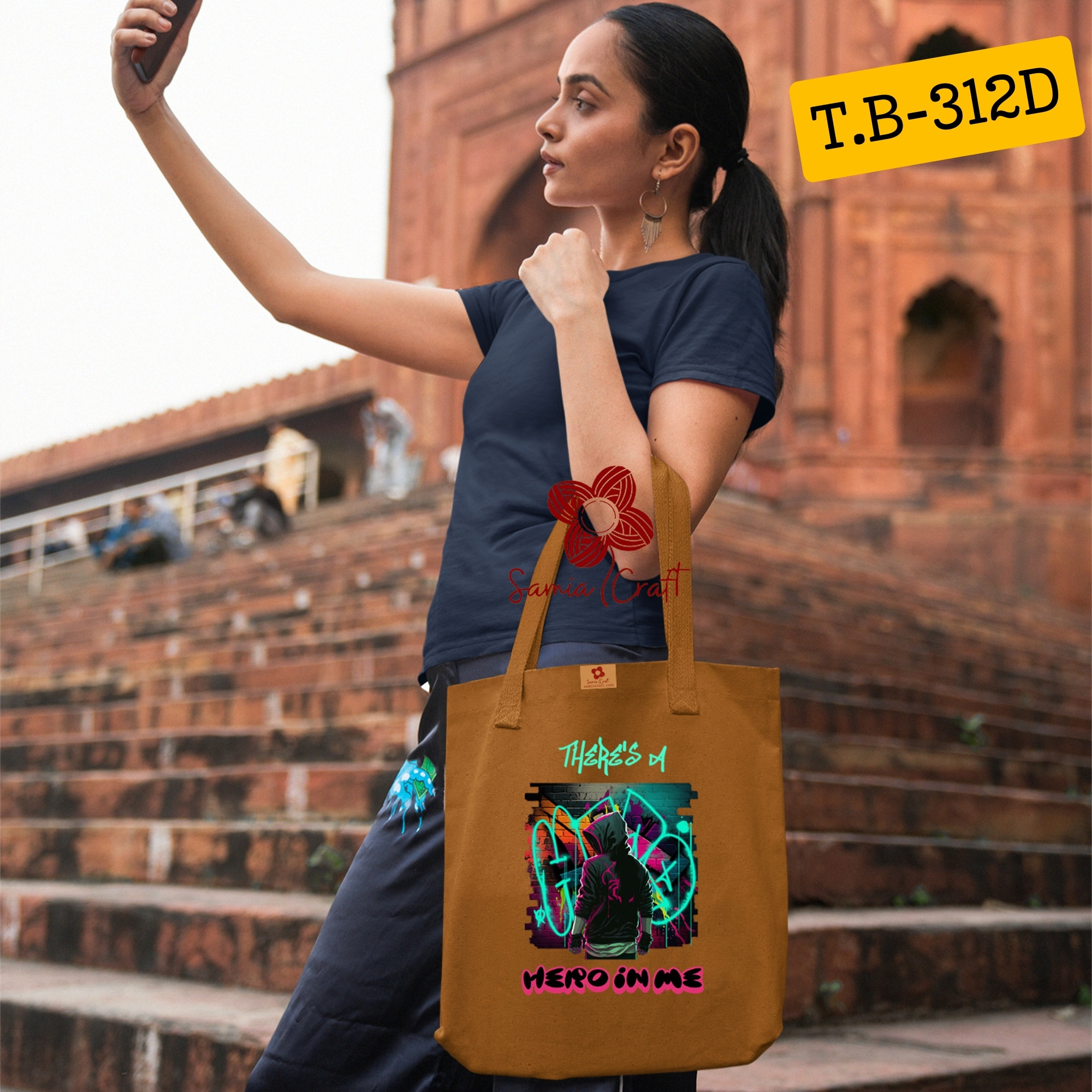 Picture of Samia Craft Canvas Connoisseur: Digital Print Tote in Rich Colors