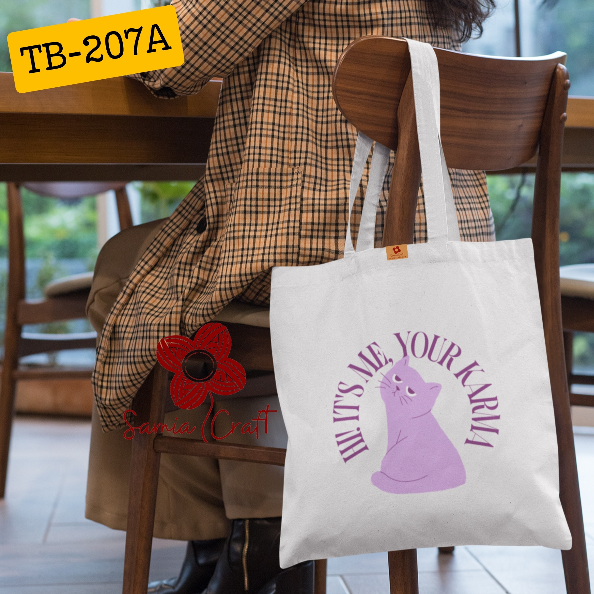 Picture of Samia Craft Nature's Strokes: Digital Print on Cotton Canvas Tote Bag