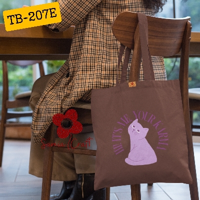 Picture of Samia Craft Nature's Strokes: Digital Print on Cotton Canvas Tote Bag