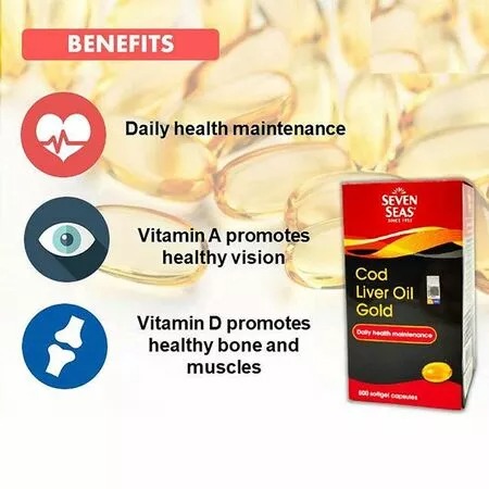 Picture of SEVEN SEAS COD LIVER OIL GOLD 500 CAPSULES PACK OF 1  (500 Capsules)