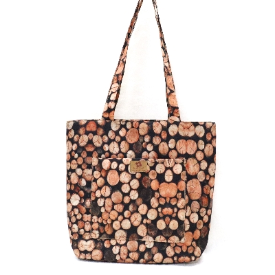 Picture of Woodpile Printed Fashionable Stylish Top Handle Bags for Women and Girls Modern Lifestyle Large Capacity Vanity Side Bag Picture of Woodpile Printed Fashionable Stylish Top Handle Bags for Women and Girls Modern Lifestyle Large Capacity Vanity Side Bag