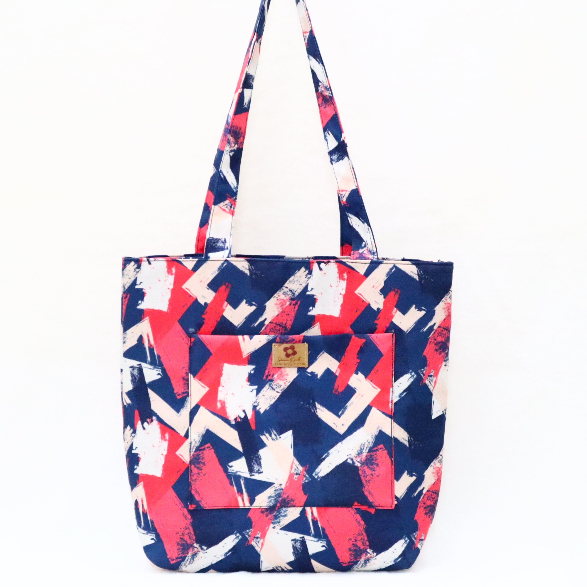 Picture of Abstract Brush Strokes Printed Stylish Top Handle Bags for Collage or University