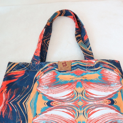 Picture of SamiaCrafts Stylish Addition - All-Over Printed Tote Bag: Abstract Watercolor Geometric Printed Tote Bag - Sustainable Choice - Durablity Assurance