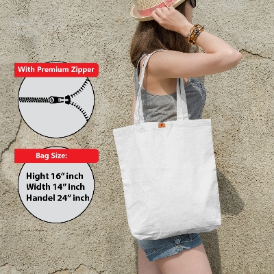 Picture of Samia Craft 14/16inch Canvas Tote Bag with Zipper for Women – Stylish and Durable for Work, Gym, Shopping & Travel Picture of Samia Craft 14/16inch Canvas Tote Bag with Zipper for Women – Stylish and Durable for Work, Gym, Shopping & Travel