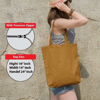 Picture of Samia Craft 14/16inch Canvas Tote Bag with Zipper for Women – Stylish and Durable for Work, Gym, Shopping & Travel Picture of Samia Craft 14/16inch Canvas Tote Bag with Zipper for Women – Stylish and Durable for Work, Gym, Shopping & Travel