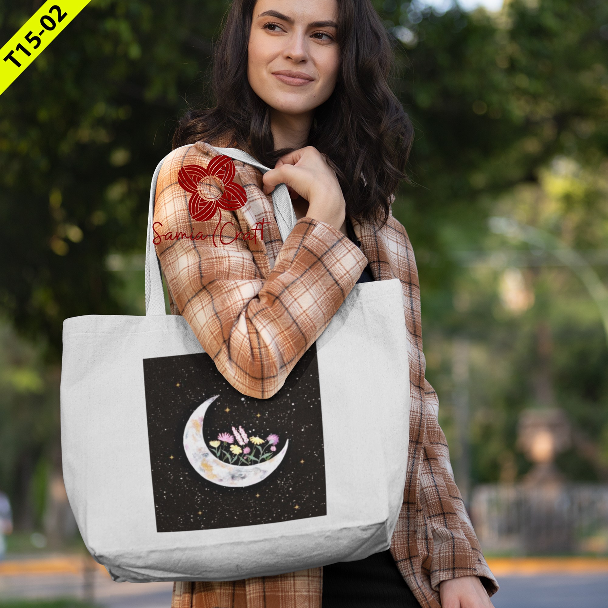 Picture of SamiaCrafts Tote Bag For Women'S With Zipper - Tote Bag Picture of SamiaCrafts Tote Bag For Women'S With Zipper - Tote Bag