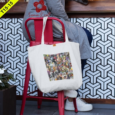 Picture of Canvas Bag For Women'S With Zipper - Tote Bag Picture of Canvas Bag For Women'S With Zipper - Tote Bag