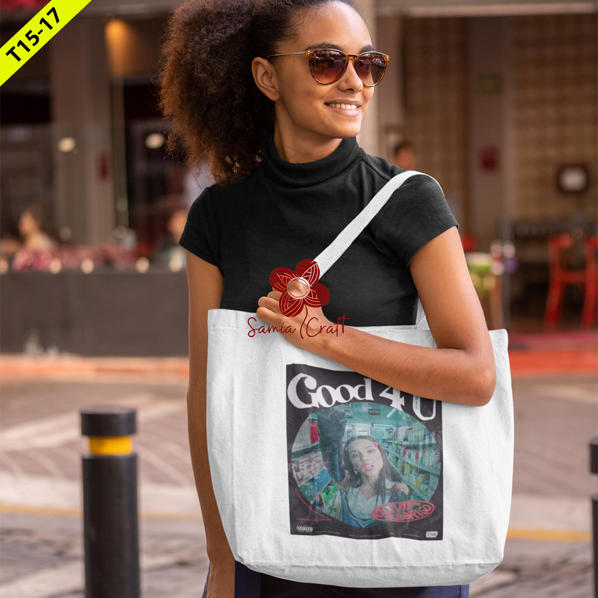 Picture of Fabric Hand Tote Bag For Women's With Zipper