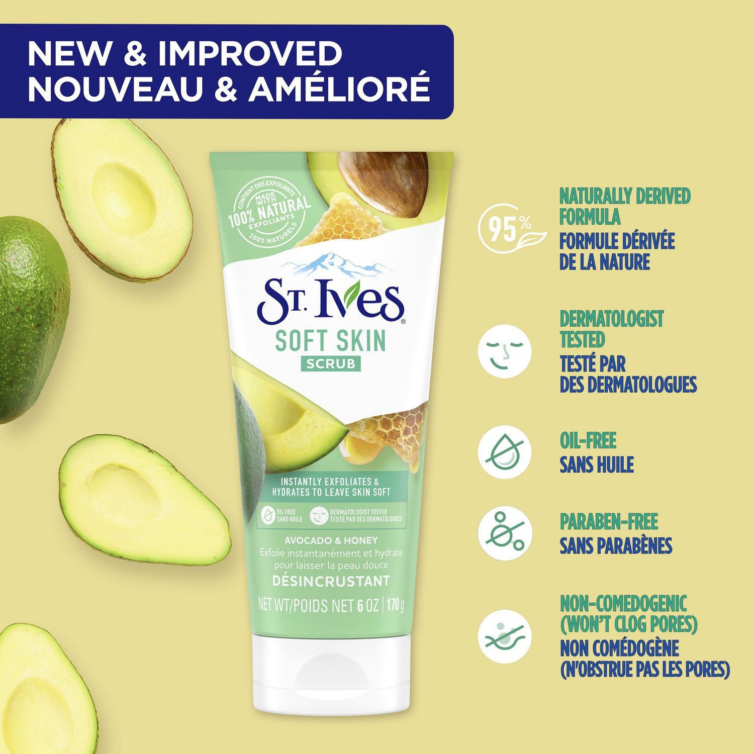 Picture of International USA Product St. Ives Avocado And Honey Scrub Facial Cleanser 170gm