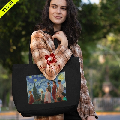 Picture of Tote Canvas Bag For Girls With Zipper