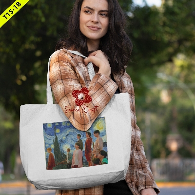Picture of Tote Canvas Bag For Girls With Zipper