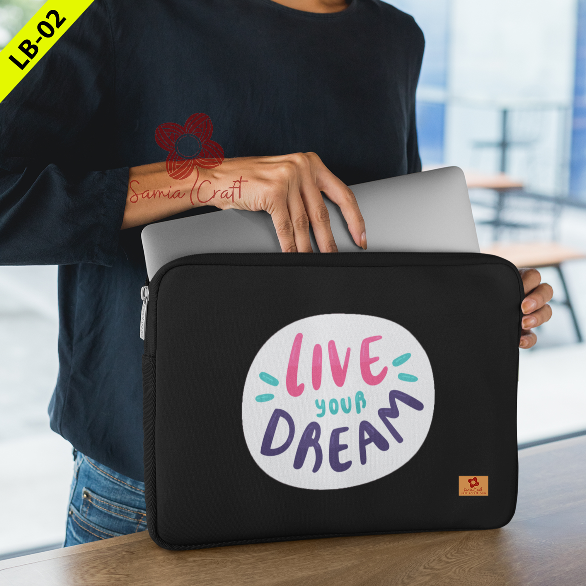 Picture of SamiaCrafts Portable Waterproof Laptop Pouch, Case, and Notebook Cover for Mac 14/15-Inch Picture of SamiaCrafts Portable Waterproof Laptop Pouch, Case, and Notebook Cover for Mac 14/15-Inch