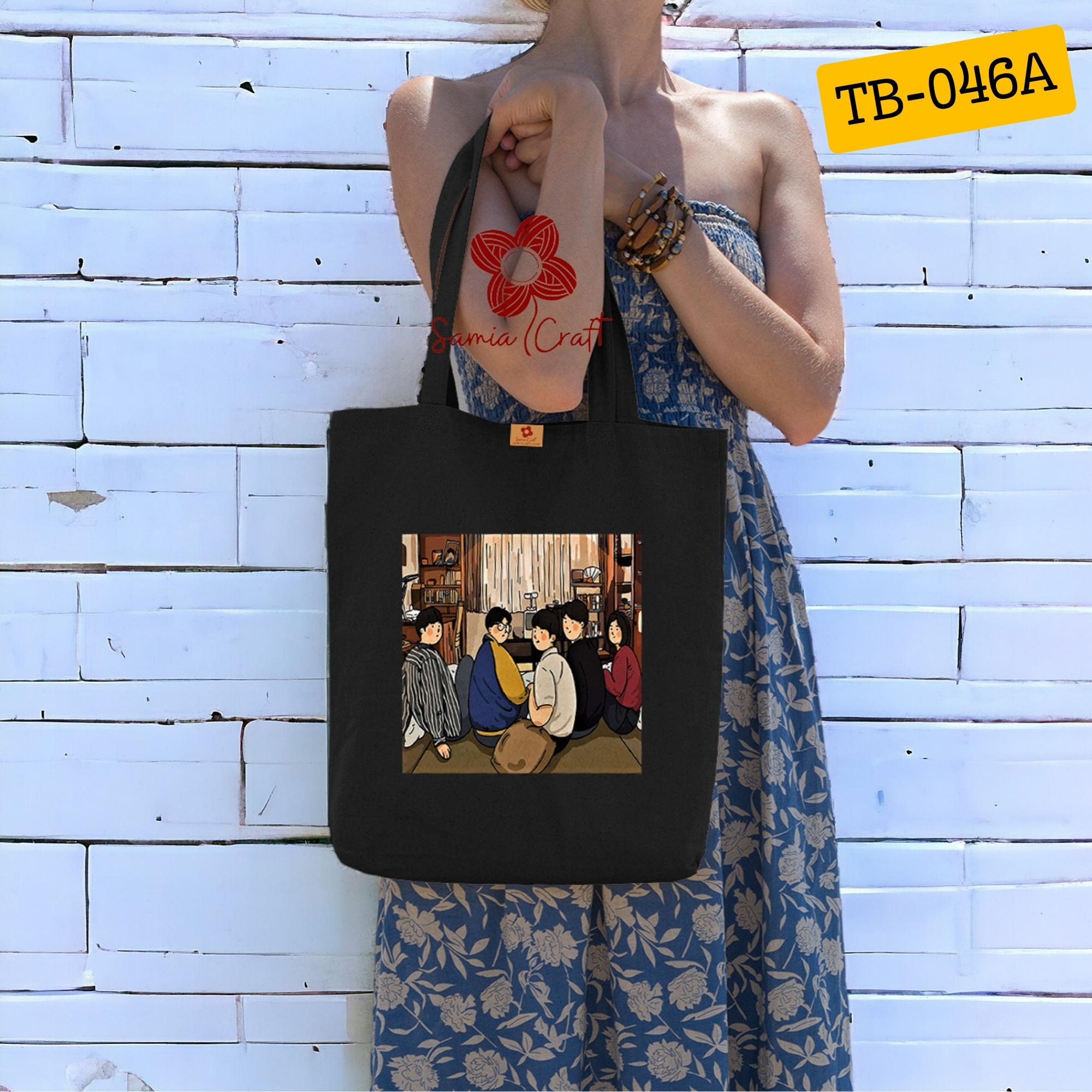 Picture of Samia Craft Durable Canvas Tote Bag for Girls with Zipper Closure – Perfect for College, University, & Travel Picture of Samia Craft Durable Canvas Tote Bag for Girls with Zipper Closure – Perfect for College, University, & Travel