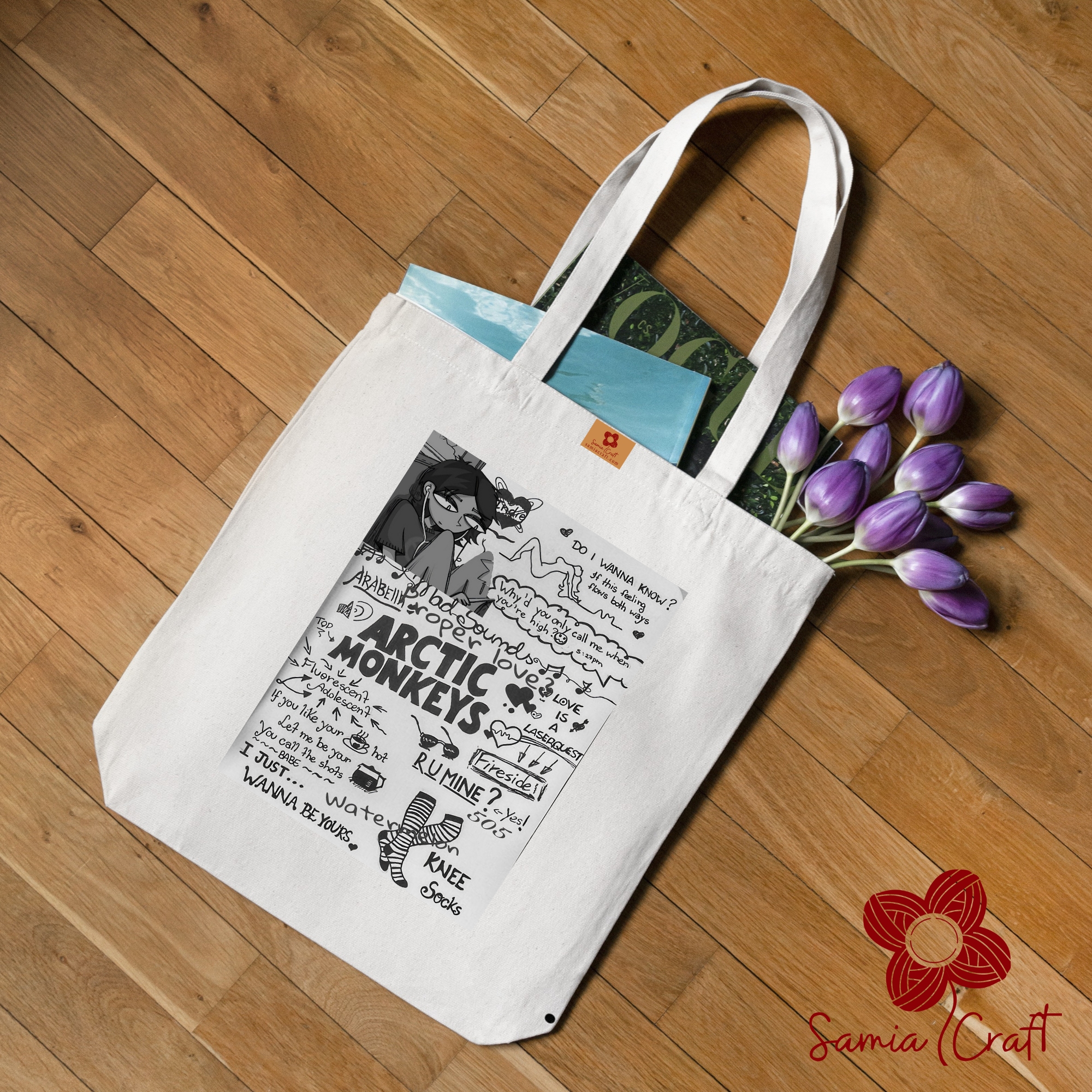 Picture of Samia Craft Modern Canvas Zipper Tote Bag for Women – Great for University, College, Gym, & School Needs Picture of Samia Craft Modern Canvas Zipper Tote Bag for Women – Great for University, College, Gym, & School Needs