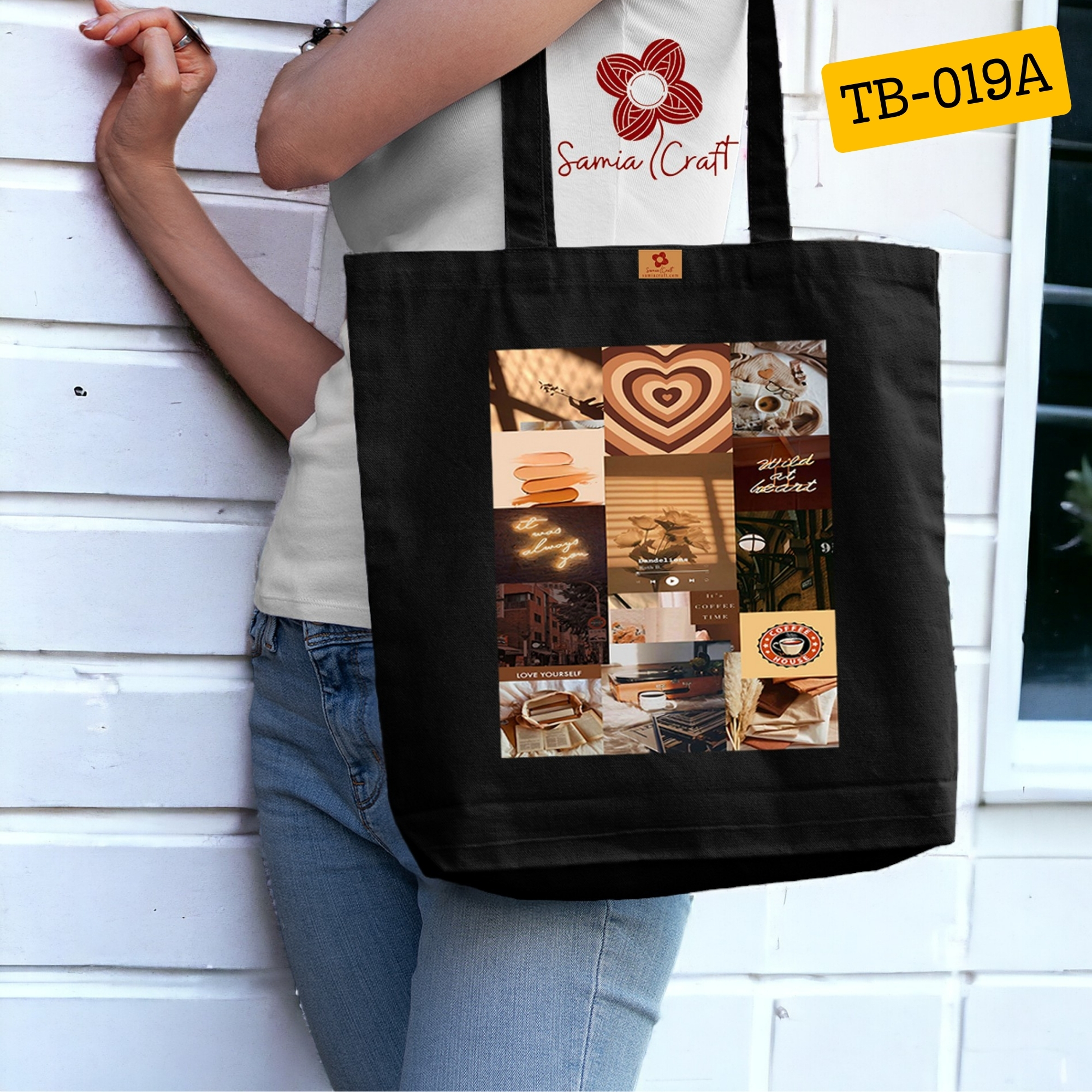 Picture of Samia Craft Spacious Canvas Tote Bag with Zipper for University & College Students – Great for Women & Girls Picture of Samia Craft Spacious Canvas Tote Bag with Zipper for University & College Students – Great for Women & Girls