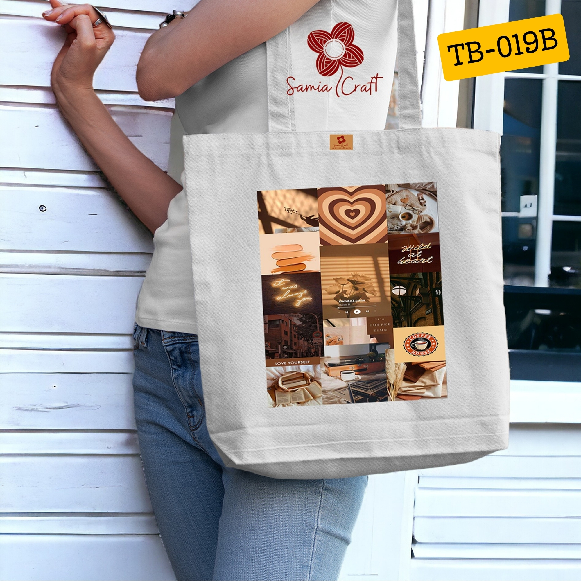 Picture of Samia Craft Spacious Canvas Tote Bag with Zipper for University & College Students – Great for Women & Girls Picture of Samia Craft Spacious Canvas Tote Bag with Zipper for University & College Students – Great for Women & Girls