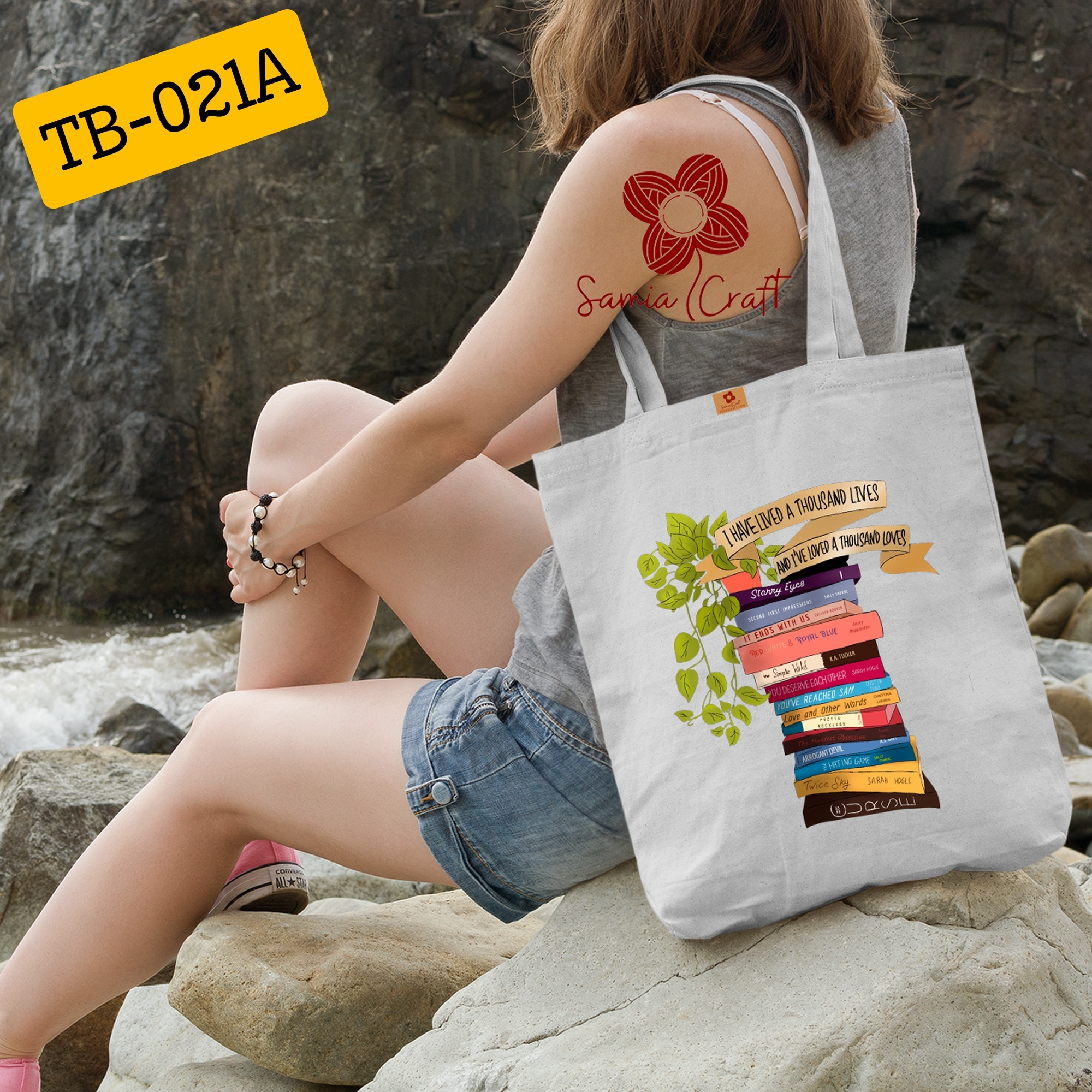 Picture of Samia Craft Designer Canvas Tote Bag with Zipper for Women – Ideal for College, University, School & Shopping Picture of Samia Craft Designer Canvas Tote Bag with Zipper for Women – Ideal for College, University, School & Shopping