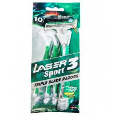 Picture of Laser Sport 3 Triple Blade Razors Mentho Used for male or female  -10 Piece