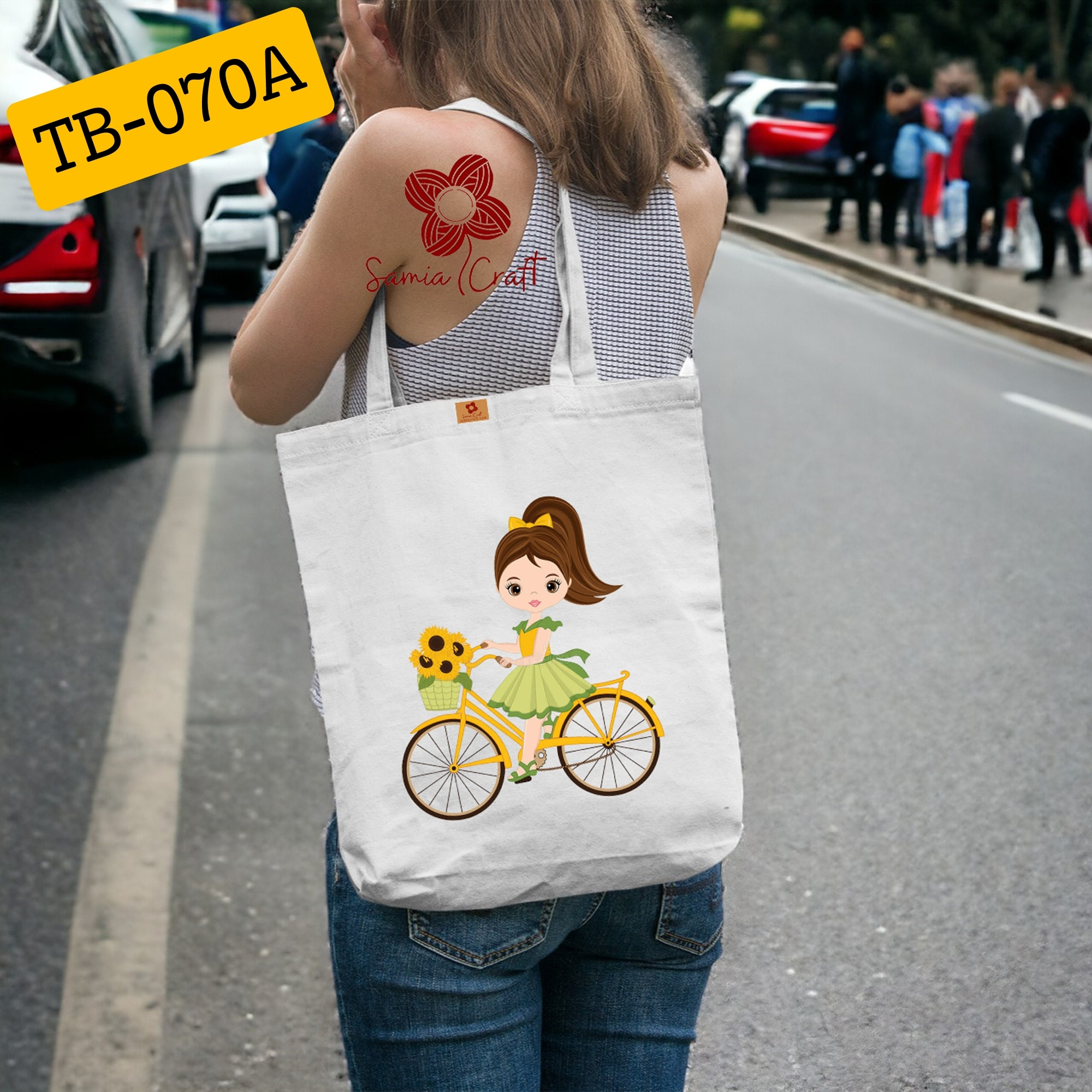 Picture of Samia Craft Trendy Canvas Tote Bag for Women with Zipper – Great for University, College, Shopping & Gym Use Picture of Samia Craft Trendy Canvas Tote Bag for Women with Zipper – Great for University, College, Shopping & Gym Use