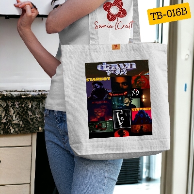 Picture of SamiaCrafts Aesthatic Designed Cotton Canvas Tote Bag with Zipper For Women's Hand Shoulder Everyday Daily Use Shopping Bag - School College University Students Fashionable Modern Picture of SamiaCrafts Aesthatic Designed Cotton Canvas Tote Bag with Zipper For Women's Hand Shoulder Everyday Daily Use Shopping Bag - School College University Students Fashionable Modern