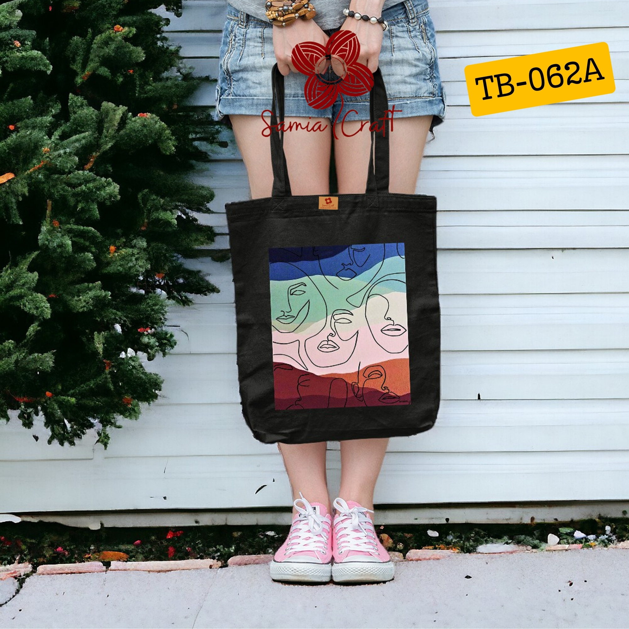 Picture of SamiaCrafts Beautiful Women Art Designed Cotton Canvas Tote Bag With Zipper for Women Girls Ladies Everyday Daily Use Fashionable Hand Shoulder Bag - School College University Students Picture of SamiaCrafts Beautiful Women Art Designed Cotton Canvas Tote Bag With Zipper for Women Girls Ladies Everyday Daily Use Fashionable Hand Shoulder Bag - School College University Students