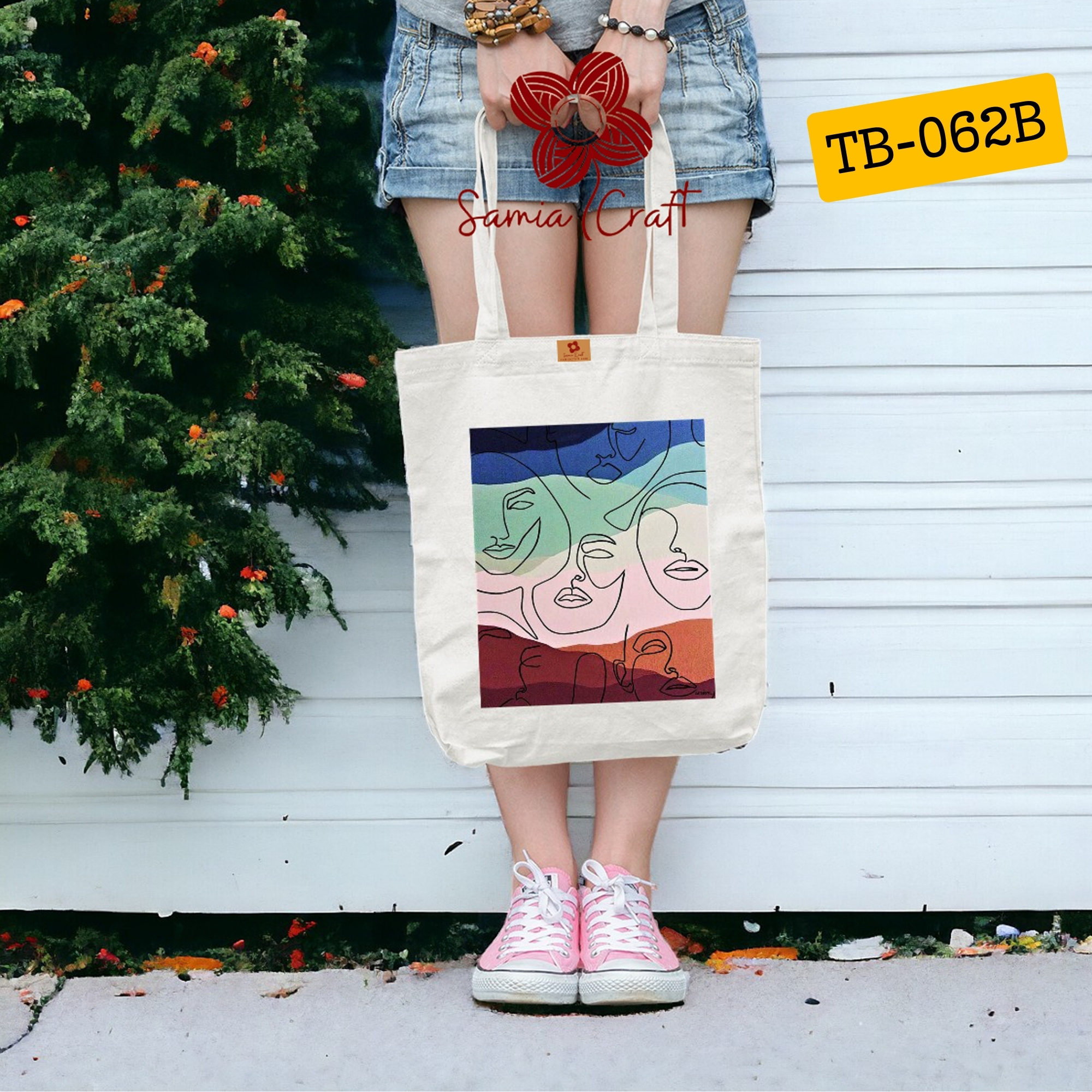 Picture of SamiaCrafts Beautiful Women Art Designed Cotton Canvas Tote Bag With Zipper for Women Girls Ladies Everyday Daily Use Fashionable Hand Shoulder Bag - School College University Students Picture of SamiaCrafts Beautiful Women Art Designed Cotton Canvas Tote Bag With Zipper for Women Girls Ladies Everyday Daily Use Fashionable Hand Shoulder Bag - School College University Students