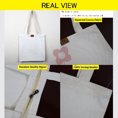 Picture of Large Canvas Tote Bag with Zipper – Perfect for College, Travel, and Work for Women and Girls Picture of Large Canvas Tote Bag with Zipper – Perfect for College, Travel, and Work for Women and Girls