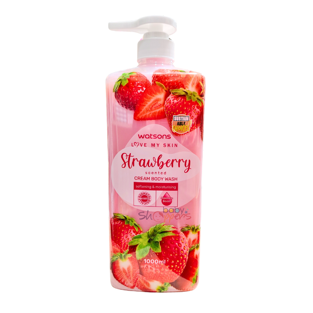 Picture of International Malisiya product Body wash Watsons STRAWBERRY Shower gel used for male/ female - 1000 ml
