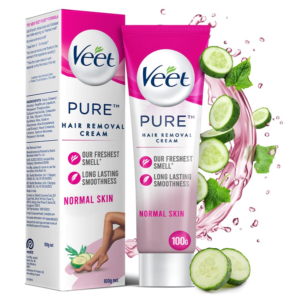 Picture of Veet Pure Hair Removal Cream for Women With No Ammonia Smell, Normal Skin - 100g