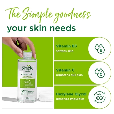 Picture of Simple Kind To Skin Micellar Cleansing Water Size: 200ml