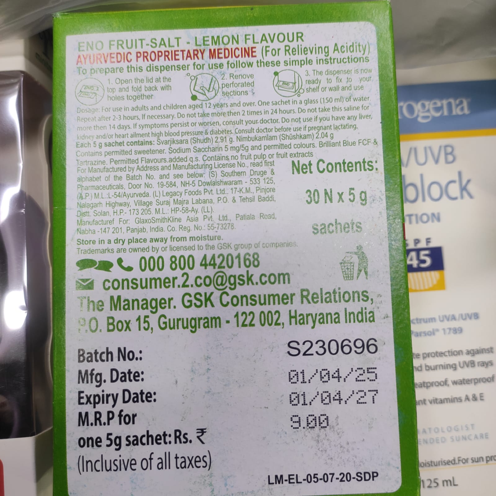 Picture of Eno Fruit Salt (Lemon Flavor) 30N *5g