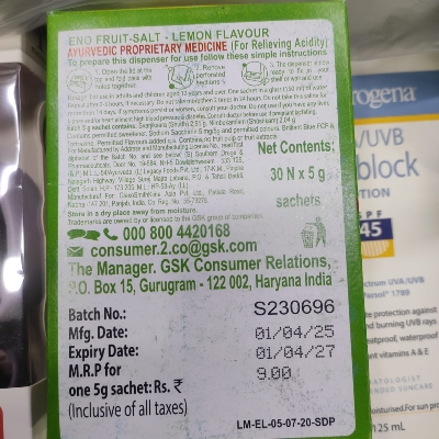 Picture of Eno Fruit Salt (Lemon Flavor) 30N *5g