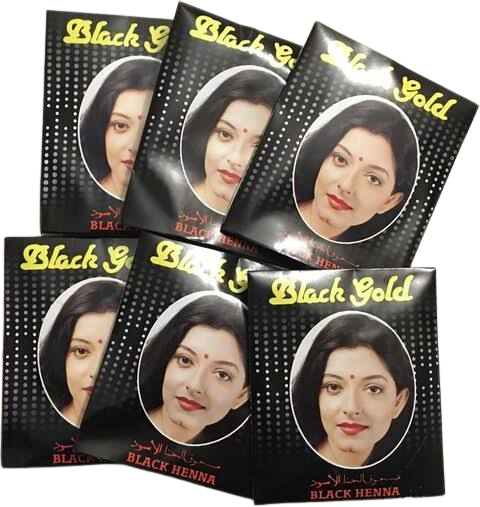 Picture of Black Gold Henna Hair Colour 10 Gram Pack of 6 Pouches