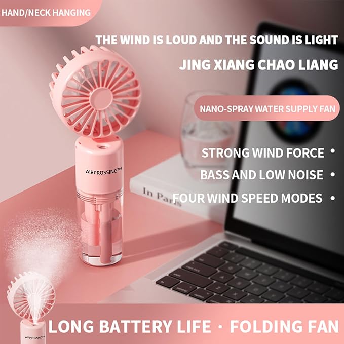 Picture of Neck hanging spray fan pink f2