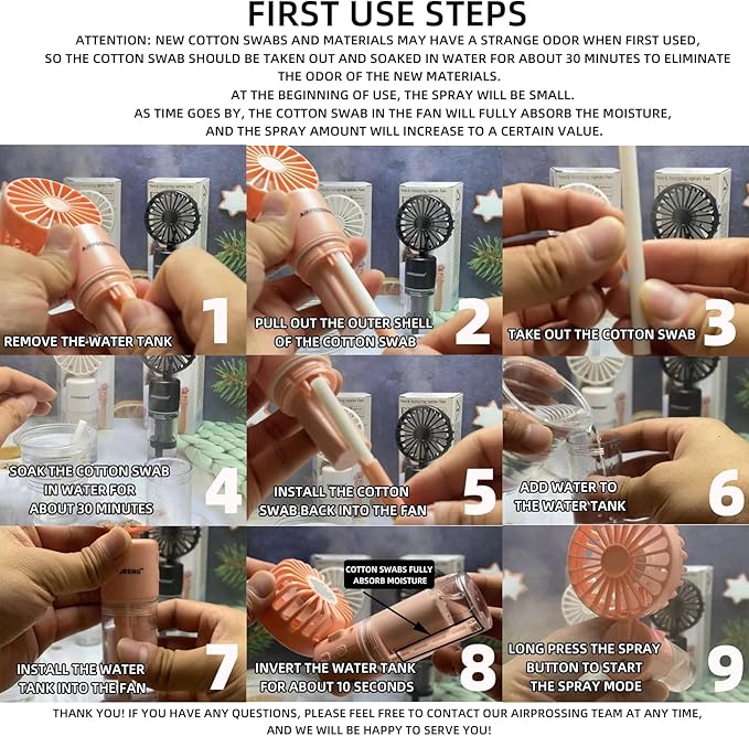 Picture of Neck hanging spray fan pink f2