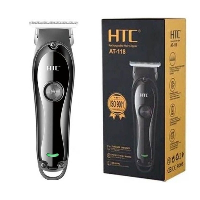Picture of HTC AT-118 Professional T-blade Zero Cutting For Barber And Home Use Lithium Battery LED Display Two Speeds Control Hair Clipper For Hair Cutting