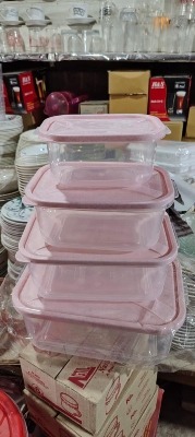 Picture of 4 Pcs Round Plastic Bowls Set Food Container Freeze Microwave Oven Safe Air Tight Lid||high quality box ||kitchen bowl set plastic||Food Storage Container Boxes