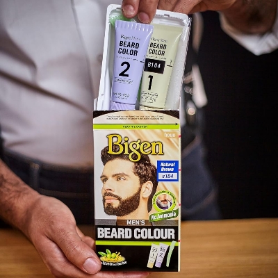 Picture of International Thailand product Bigen men's Beard colour dark brown shade no 103 used for male - 40 GM+ 40 GM