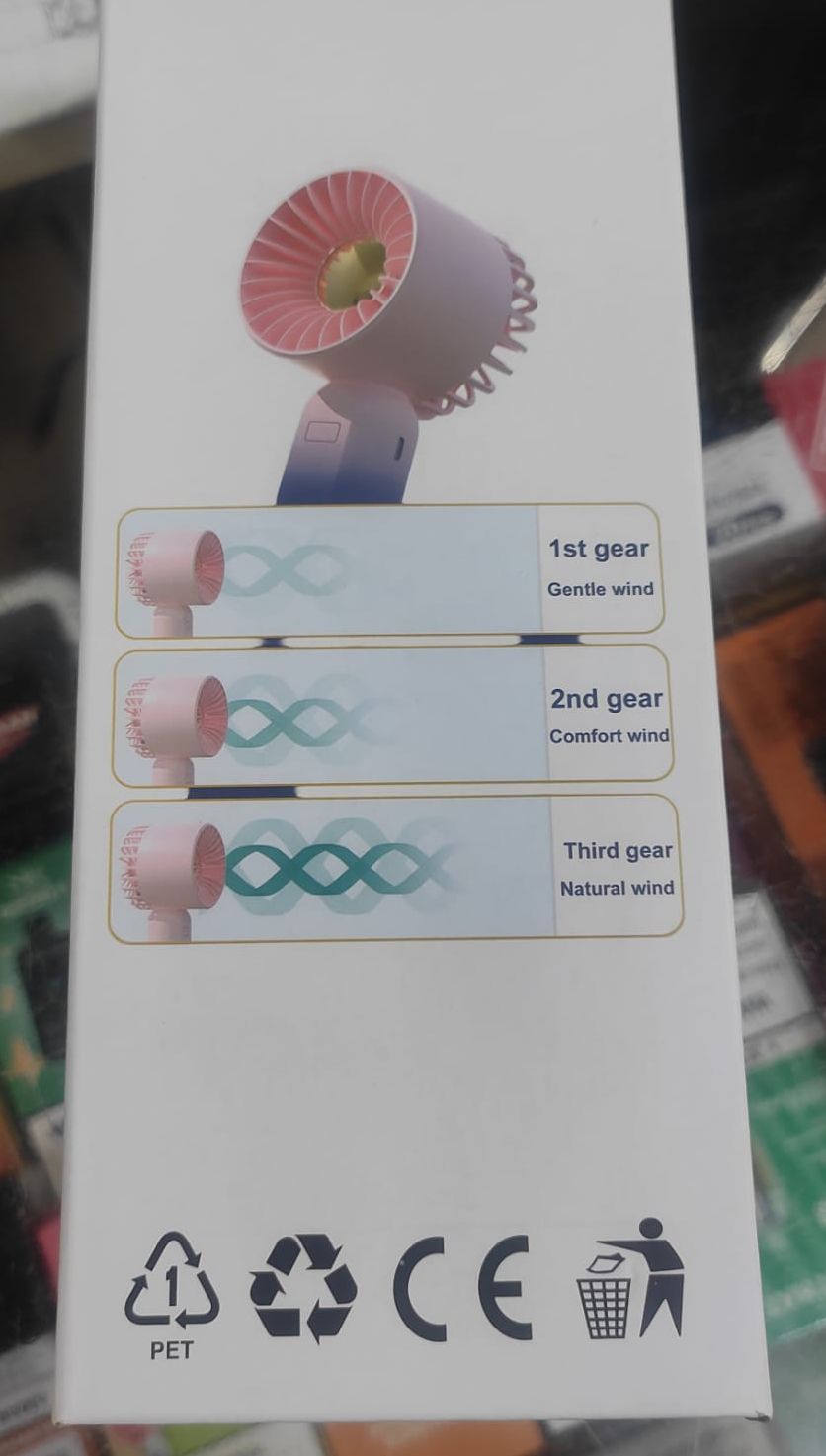 Picture of Mini Portable Handheld Fan USB Rechargeable 3 Speed Adjustment Electric Summer Desktop Cooling Fan Outdoor Turbo Blower Fans