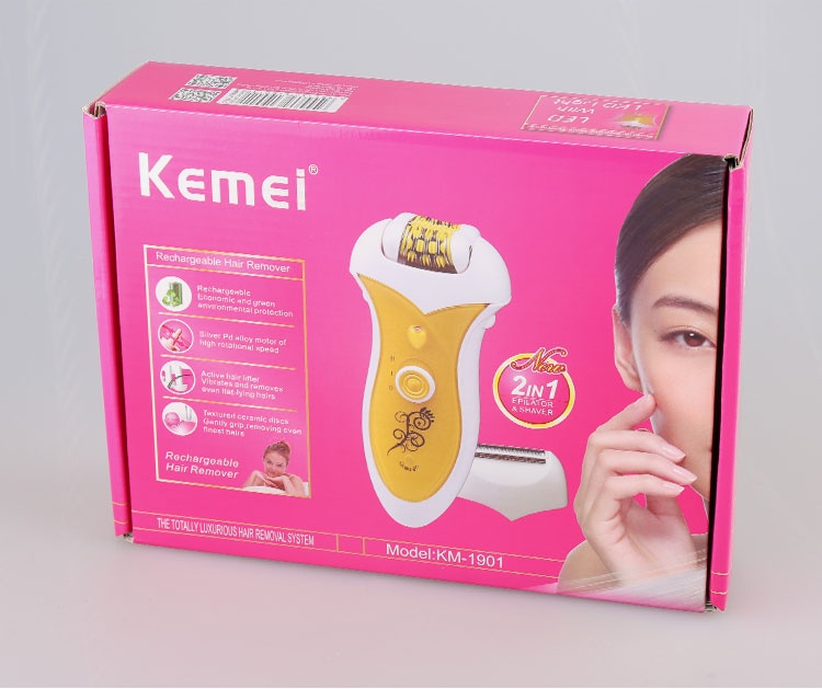 Picture of Kemei KM-1901 Rechargeable Hair Removal 2 in 1 Lady Epilator