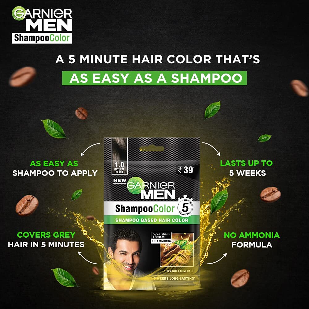 Picture of Garnier Men Shampoo Color Natural Black  - 20ml